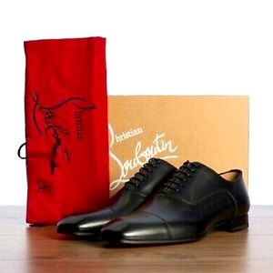 CHRISTIAN LOUBOUTIN Greggo Oxford Shoes Black Calf Leather